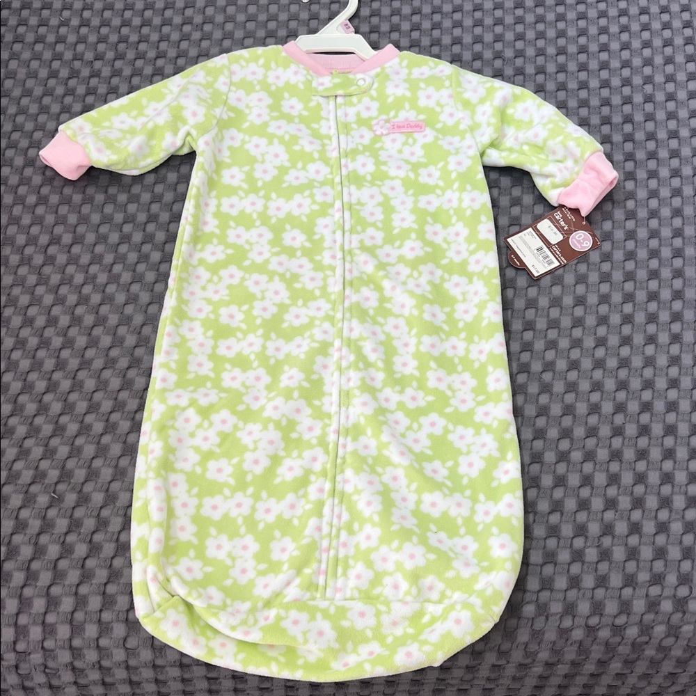 Carter's Green and Pink Floral Sleep Sack